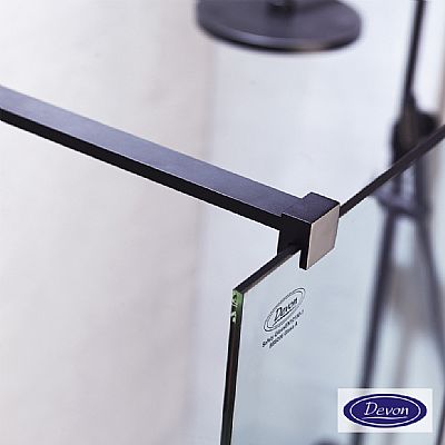 IWIS WALK-IN 2h DEVON CLEAN-GLASS BLACK MATT