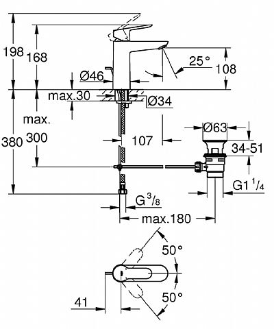 GROHE BAUEDGE ΝΙΠΤΗΡΟΣ MEDIUM SIZE