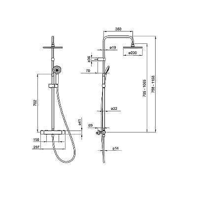 CAMELIA T-THERMOSTATIC SHOWER COLUMNS