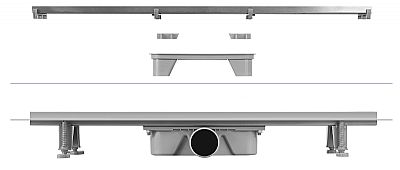 VOGI LINEAR DRAIN ABS DUO INOX EDGES Abs